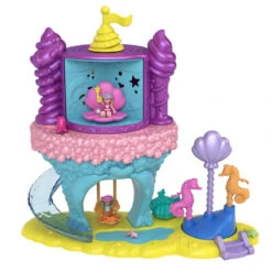 MATTEL Polly Pocket - Regenbogen-Einhornspaß Meerjungfrauen-Bucht -Spielzeugladen 231838 887961974119 polly pocket rainbow funland 02