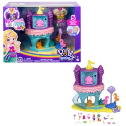 MATTEL Polly Pocket - Regenbogen-Einhornspaß Meerjungfrauen-Bucht -Spielzeugladen 231838 887961974119 polly pocket rainbow funland 03
