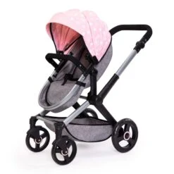 Kombi Puppenwagen Xeo - Rosa-Grau -Spielzeugladen 242138 4003336170306 ulba puppenwagen xeo rosa 02