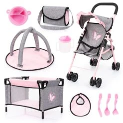 Puppenzubehör Set - Mit Buggy Und Reisebett -Spielzeugladen 242140 4003336412925 ulba buggyset reisebett 21533