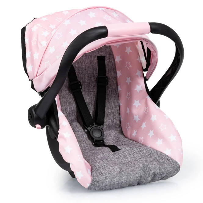 Puppen-Autositz - Rosa/grau Mit Sternchen 2 Puppen-Autositz - Rosa/grau Mit Sternchen – Bild 2